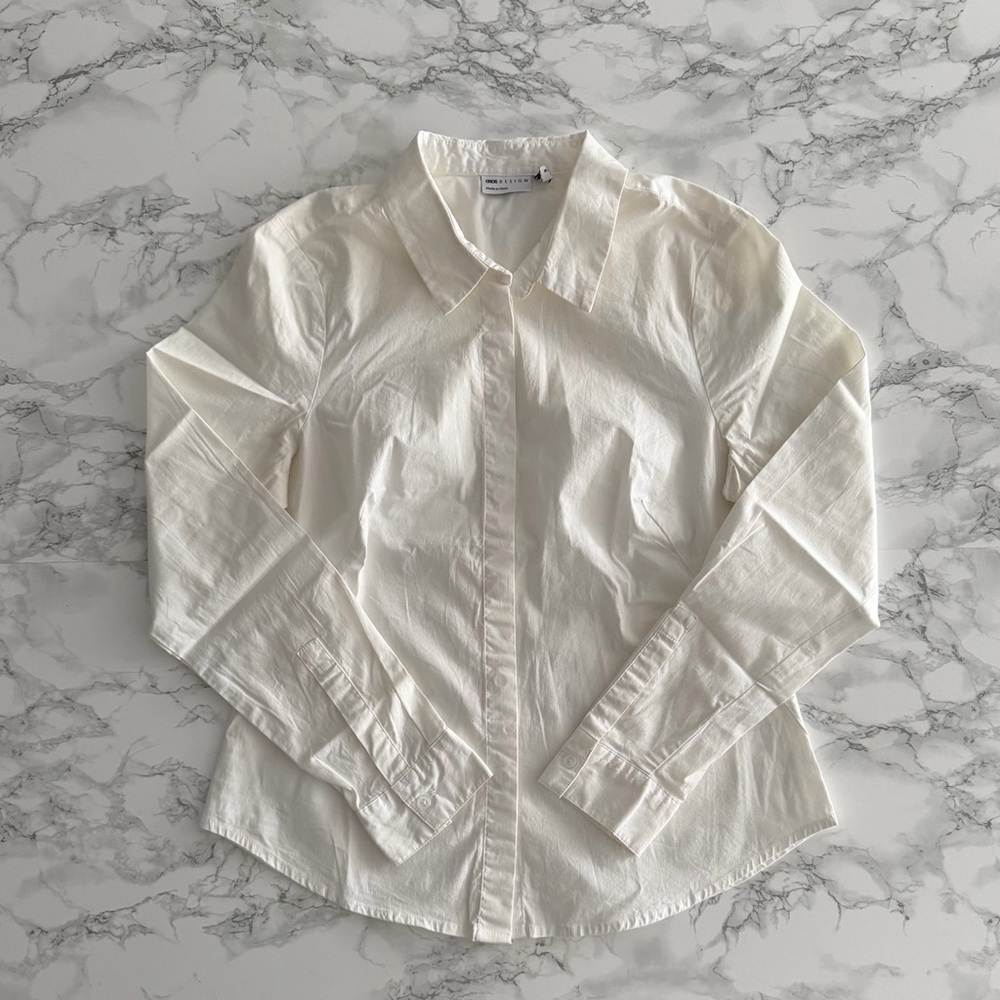 ASOS White Fitted Button-Down Shirt